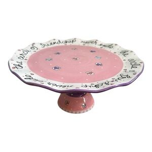 Bella Casa by Ganz Decorative Cake Stand Pink & Purple